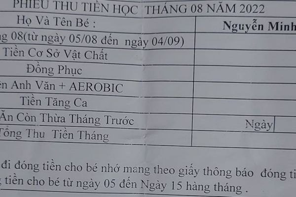 Các khoản đóng góp ở mầm non tư thục được quy định như thế nào?