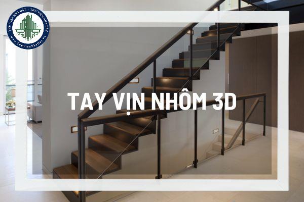 Tay vịn nhôm 3D xu hướng mới cho cầu thang kính hiện đại