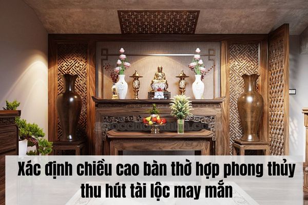 Xác định chiều cao bàn thờ trong nhà hợp phong thủy thu hút tài lộc may mắn