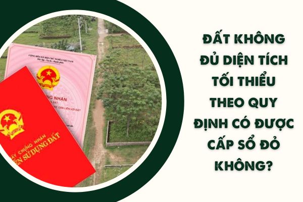 Đất không đủ diện tích tối thiểu theo quy định có được cấp sổ đỏ không?