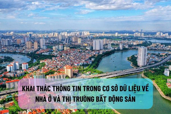 Từ ngày 01/08/2024, việc khai thác thông tin trong cơ sở dữ liệu về nhà ở và thị trường bất động sản bao gồm những trường hợp nào?