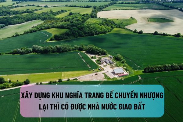 Doanh nghiệp xây dựng khu nghĩa trang để chuyển nhượng lại thì có được nhà nước giao đất không thu tiền sử dụng hay không?