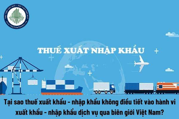 Tại sao thuế xuất khẩu, nhập khẩu không điều tiết vào hành vi xuất khẩu, nhập khẩu dịch vụ qua biên giới Việt Nam?