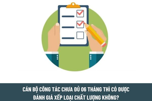 Cán bộ công tác chưa đủ 06 tháng thì có được đánh giá xếp loại chất lượng không?