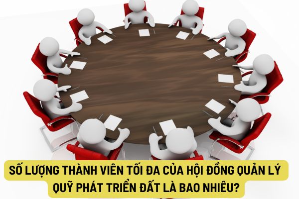 Số lượng thành viên tối đa của Hội đồng quản lý Quỹ phát triển đất là bao nhiêu?