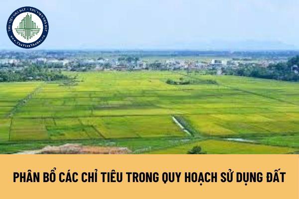 Tiêu chí phân bổ các chỉ tiêu trong quy hoạch sử dụng đất cấp tỉnh cho quy hoạch sử dụng đất cấp huyện