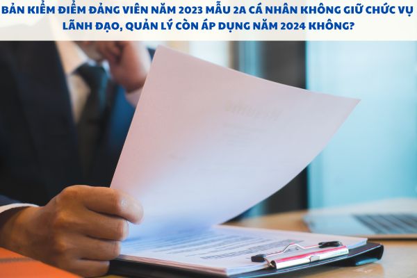 Bản kiểm điểm Đảng viên năm 2023 Mẫu 2A cá nhân không giữ chức vụ lãnh đạo, quản lý còn áp dụng năm 2024 không?