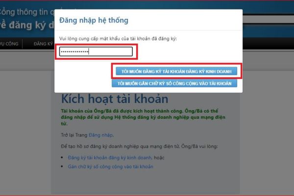 Đăng ký doanh nghiệp qua mạng thông tin điện tử phải sử dụng Tài khoản đăng ký kinh doanh?