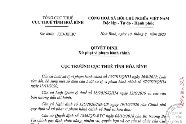 Nội dung quyết định xử phạt vi phạm hành chính được quy định cụ thể ra sao?