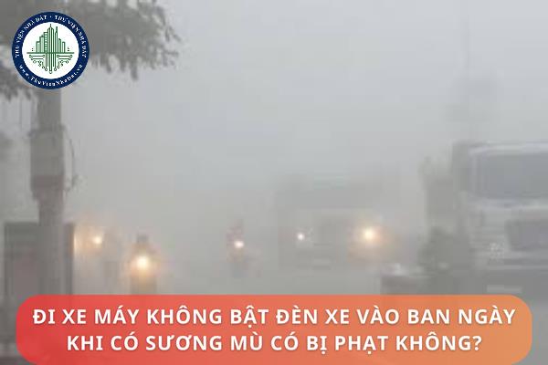 Đi xe máy không bật đèn xe vào ban ngày khi có sương mù có bị phạt không?